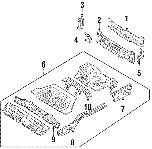 FOCZ7440320A - Body: Rear Body Panel for Ford: Escort | Mercury: Tracer Image