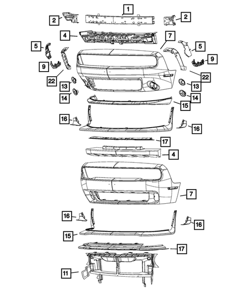 Front Bumper and Fascia for 2022 Dodge Challenger #1