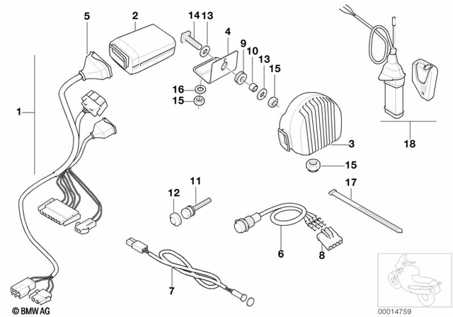 61131367599 - Audio, Navigation, Information Systems: Cable Tie - L=200Mm/B=3.6mm for BMW-Motorrad Image