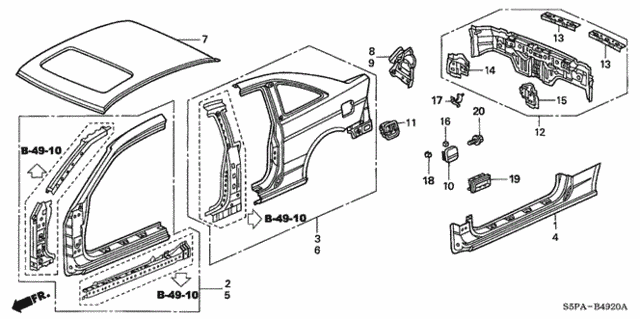 Outer Panel (1) for 2005 Honda Civic #0
