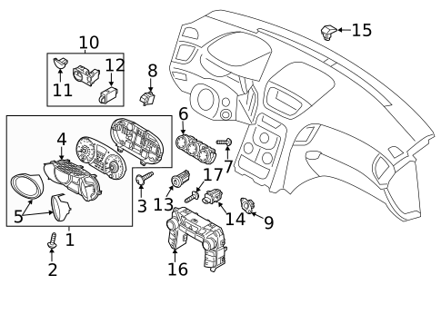 Shroud, Switches & Levers for 2013 Hyundai Genesis Coupe #1