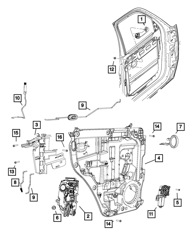 4589807AB - Doors, Door Mirrors and Related Parts: Exterior Door Handle for Mopar Image