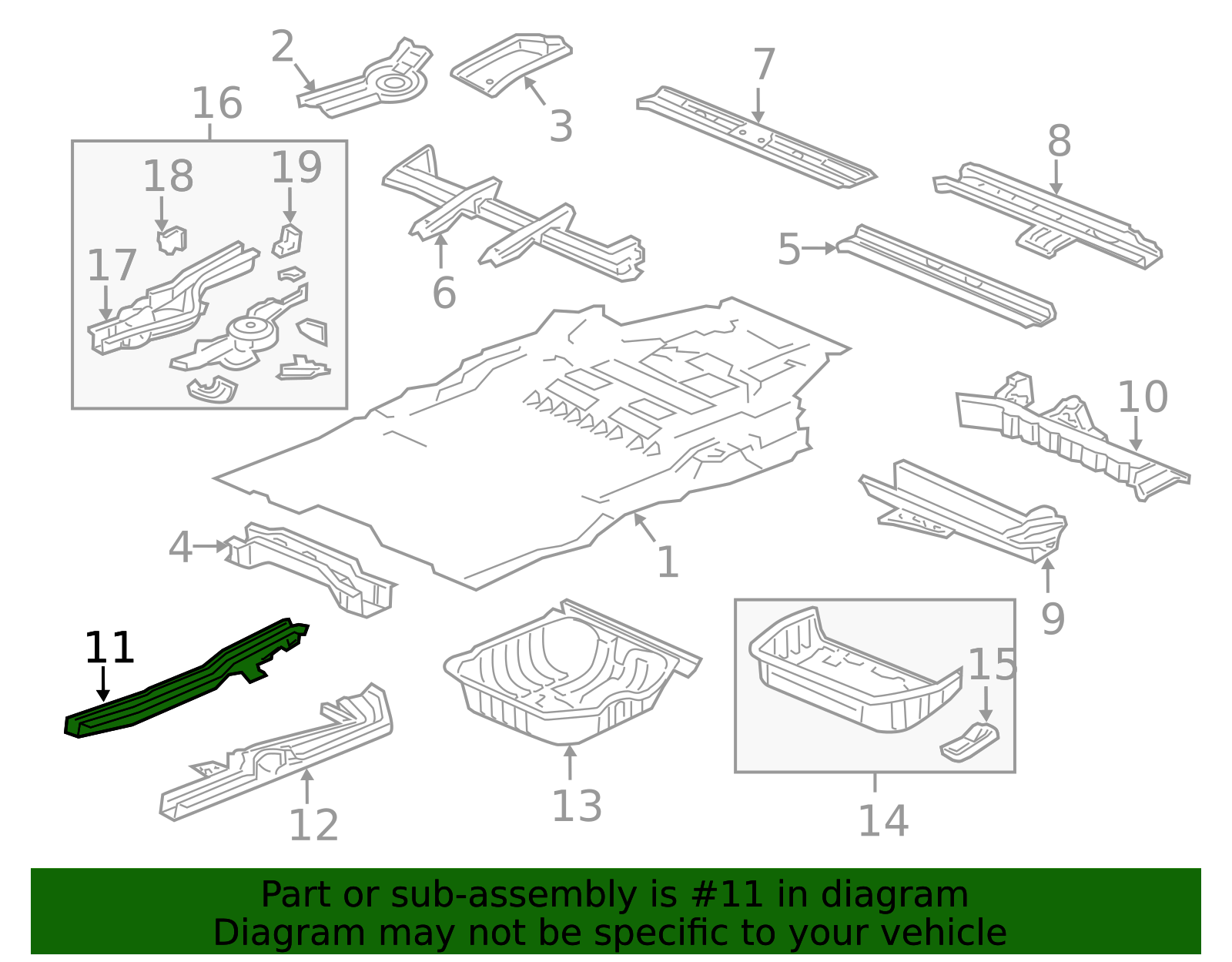 65160-TK8-A00ZZ - Frame Side Member Assembly 2011-2013 Honda Odyssey ...