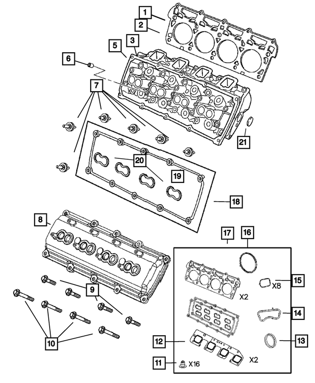 R6857034AC - Engine 5.7L Eight Cylinder: Cylinder Head, Remanufactured for Mopar Image image