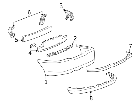 Bumper & Components - Rear for 2002 Lincoln LS #0