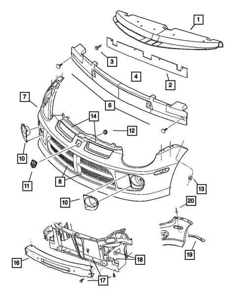 Front Bumper and Fascia for 2004 Dodge Neon #0