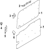 BK3Z61266B26AA - Body: Latch Cover for Ford: E-Transit, Transit-150, Transit-250, Transit-350, Transit-350 HD Image