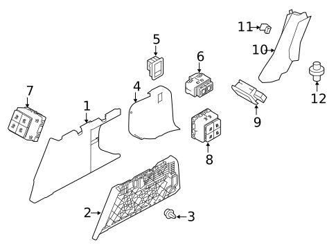 Interior Trim - Quarter Panels for 2015 Land Rover Range Rover Sport #1