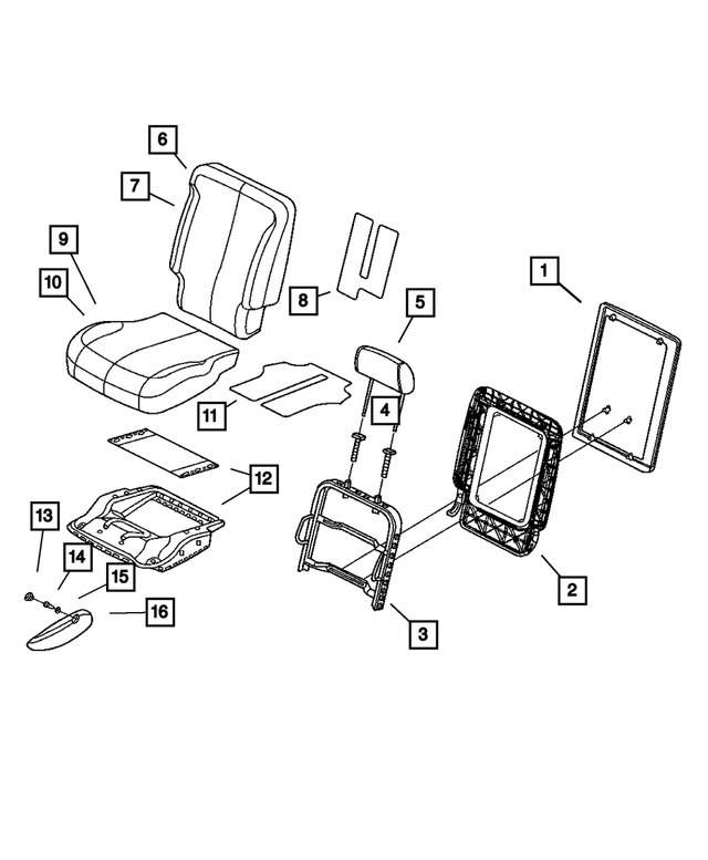 1FE311DAAA - Interior Trim: Rear Seat Back Cover, Left for Mopar Image