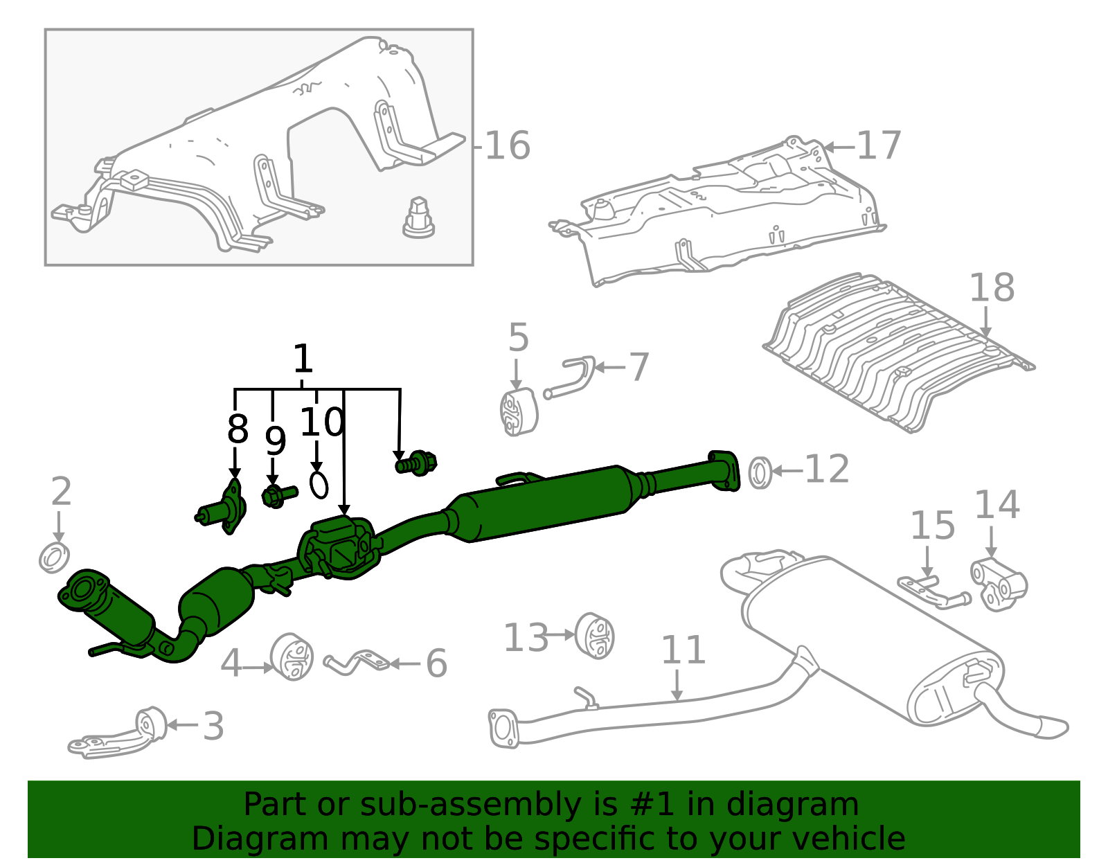 17410-F0B30 - Pipe Assembly Exhaust 2024-2025 Toyota Grand Highlander ...