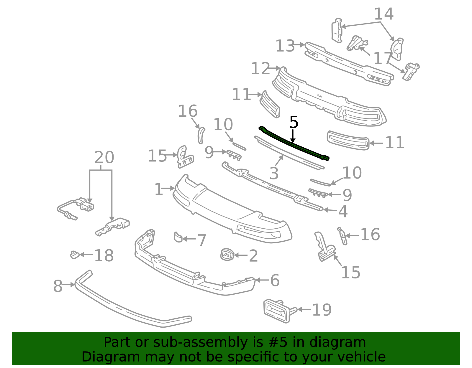 71152-SL0-010 - 1991-2001 Acura NSX - Seal, Front Bumper Plate
