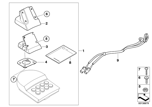 71607685539 - : Set Of Retaining Fixture, Navigator for BMW-Motorrad Image