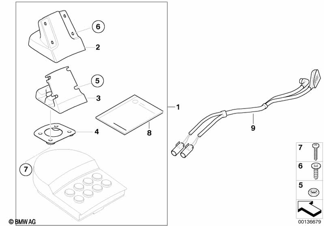 71607685539 - Navigation &amp; Communication: Set Of Retaining Fixture, Navigator for BMW-Motorrad Image