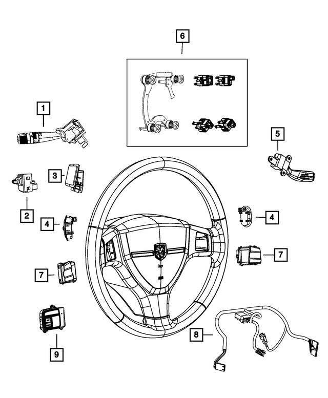 5057633AG - Electrical: Horn Switch for Mopar Image image