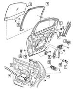 5115682AA - Doors and Related Parts: Rear Door Glass, Right for Mopar Image
