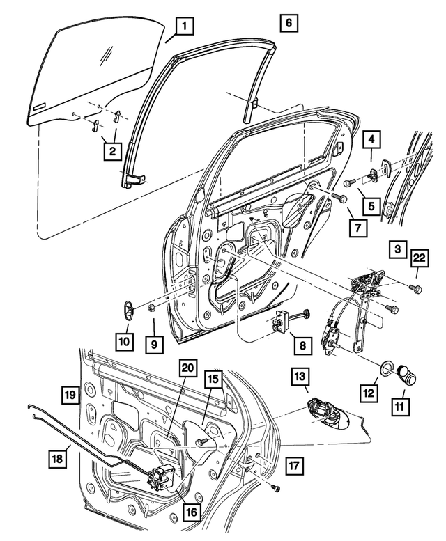 XA55RXFAC - Doors and Related Parts: Rear Door Exterior Handle, Left for Mopar Image