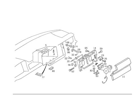 Glove Compartment for 1988 Mercedes-Benz 260E #1