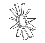 11521712058 - Cooling System: Fan Blade for BMW: 318i, 318is, 323Ci, 323i, 323is, 325Ci, 325i, 325is, 325xi, 328Ci, 328i, 328is, 330Ci, 330i, 330xi, 525i, 525iT, 528i, 530i, 535i, 735i, 735iL, M3, M5, X5, Z3 Image