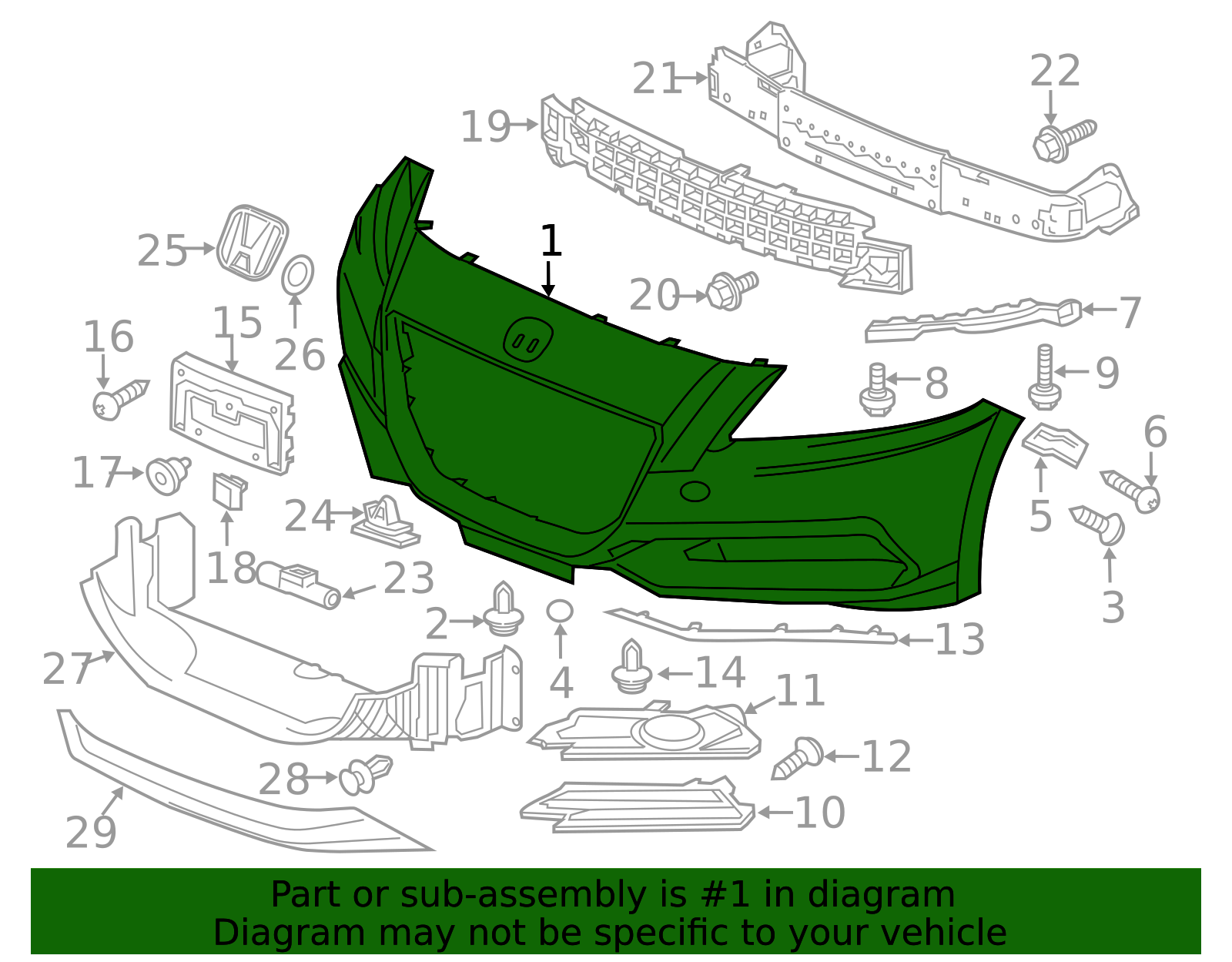 2011-2012 Honda CR-Z Bumper Cover 04711-SZT-A90ZZ | OEM Parts Online