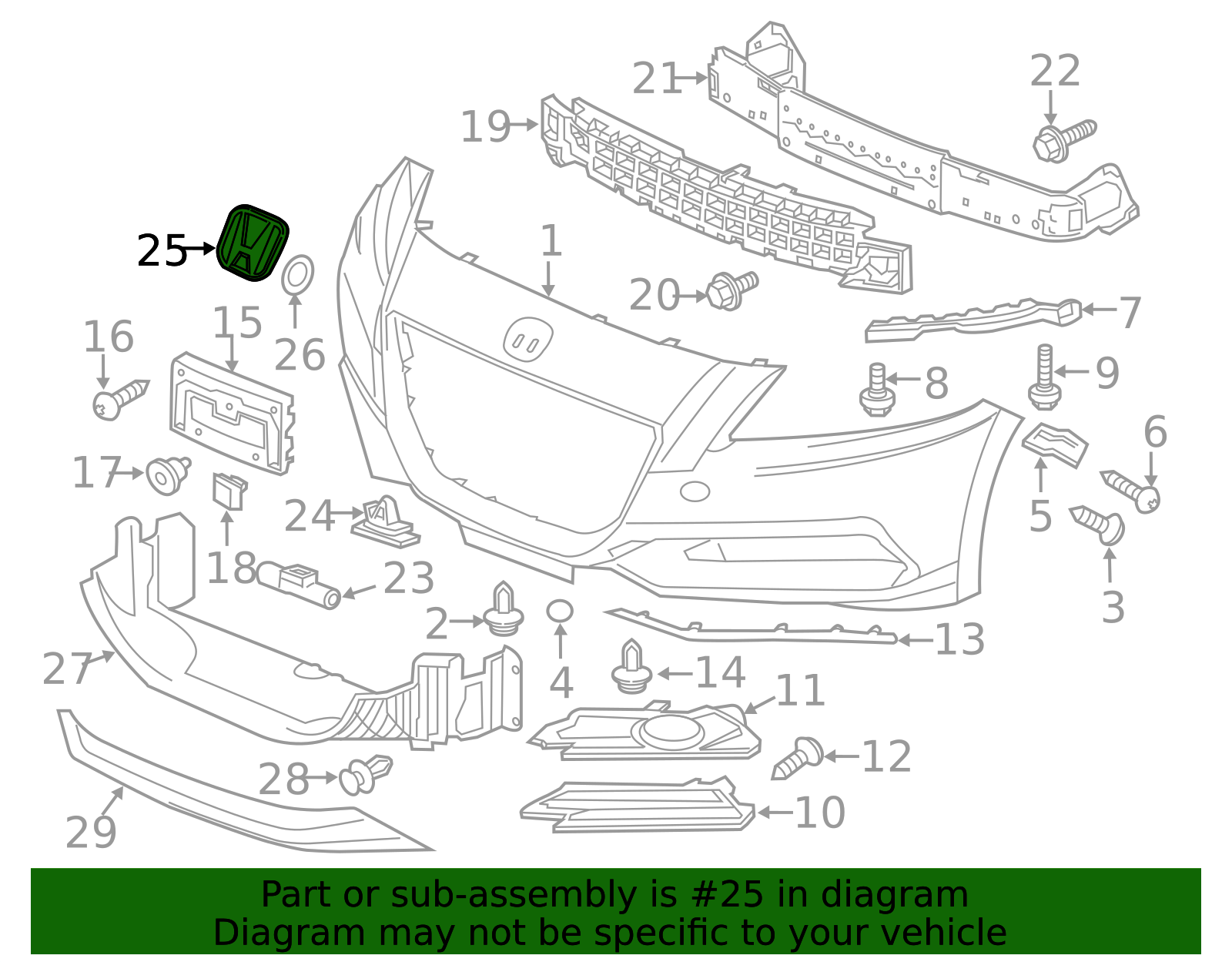 75700-SZT-G01 - Emblem (H) - 2011-2016 Honda CR-Z | Genuine Honda