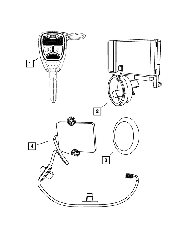 68209838AA - Electrical: Control Module Receiver, Export for Mopar Image