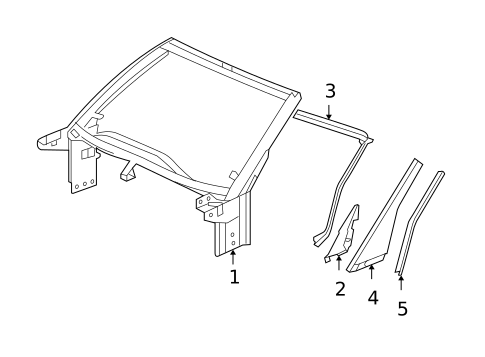 Windshield Header & Components for 2013 Chevrolet Corvette #1