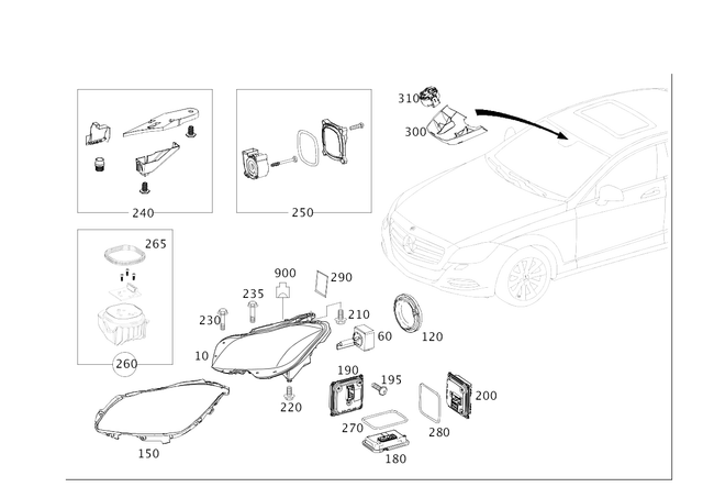 2188203559 - Electrical System: Lamp Unit for Mercedes-Benz: CLS400, CLS550, CLS63 AMG, CLS63 AMG S Image image