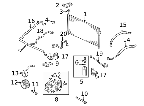 Condenser, Compressor & Lines for 2000 Honda S2000 #0