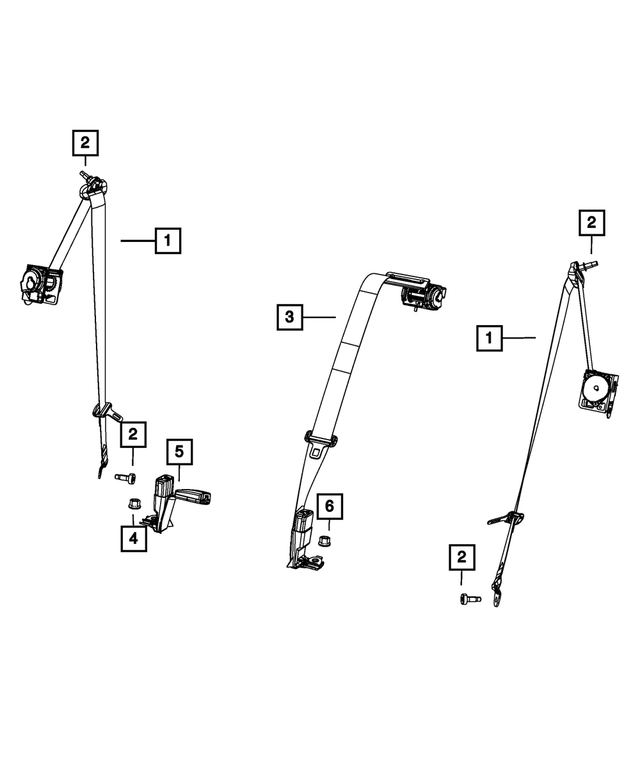 « 1VJ471X9AC – Restraints : 2ème Central Arrière Ceinture De Securite pour Mopar Image »