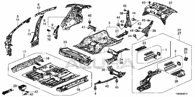 Floor - Inner Panel for 2014 Acura ILX #0