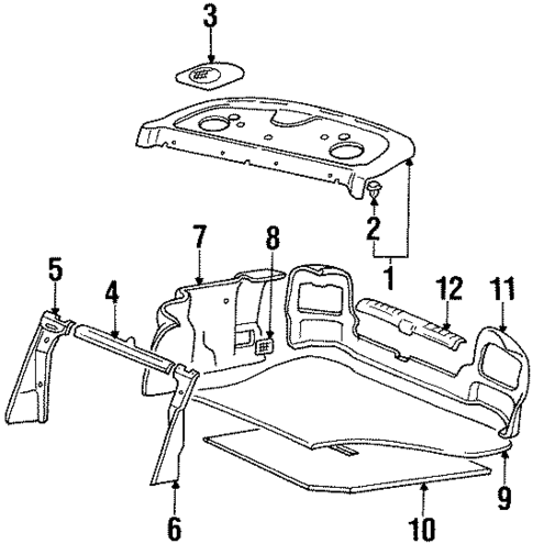 Interior Trim - Rear Body for 1998 Hyundai Sonata #0