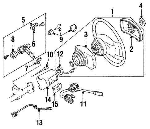 Upper Steering Column & Wheel for 1985 Mercedes-Benz 300CD #0