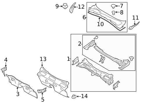 Cowl for 2011 Subaru Impreza #0