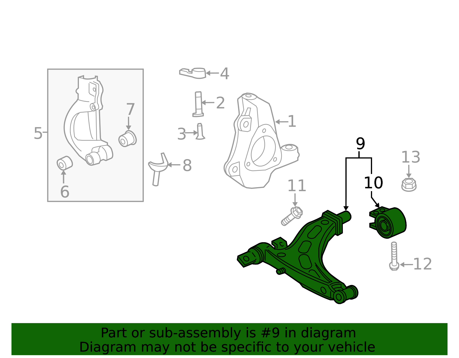 Front Right Lower Control Arm for 2012 2013 2014 2015 2016