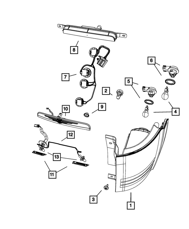 « 68030820AA –  : Lampe De Feu De Recul Douille pour Mopar Image »