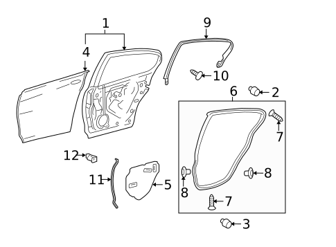 Door & Components for 2009 Lexus GS350 #1
