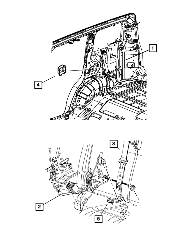 5KJ71XDVAH - Restraints: Rear Outer Seat Belt, Left for Mopar Image