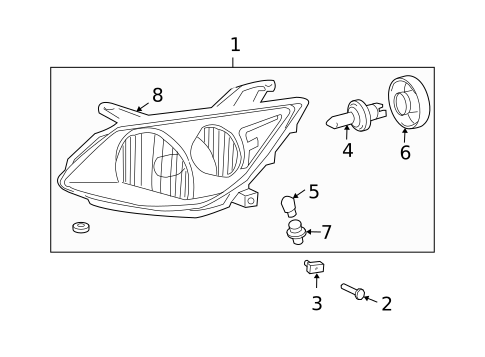 Headlamp Components for 2004 Pontiac Vibe #0