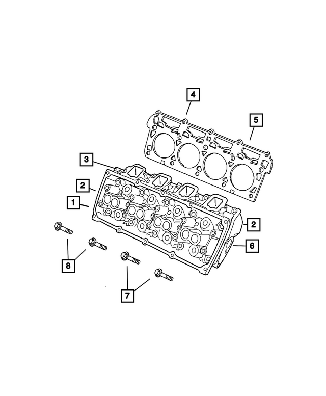R8225257AA - 5.7L Gas; Engine: Engine Cylinder Head Assembly, Left Side, Remanufactured for Mopar Image image