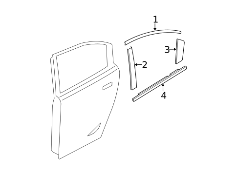 Exterior Trim - Rear Door for 2011 Mazda 3 #1