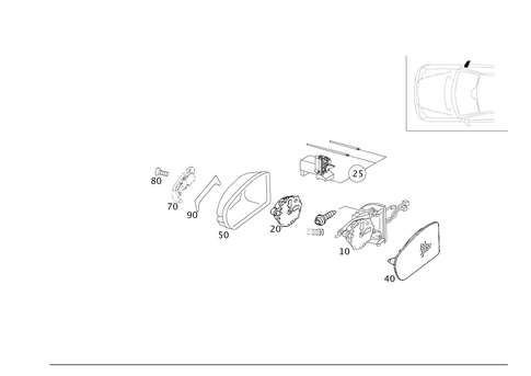 Outside Rear View Mirror, on the Right for 2002 Mercedes-Benz C230 #0