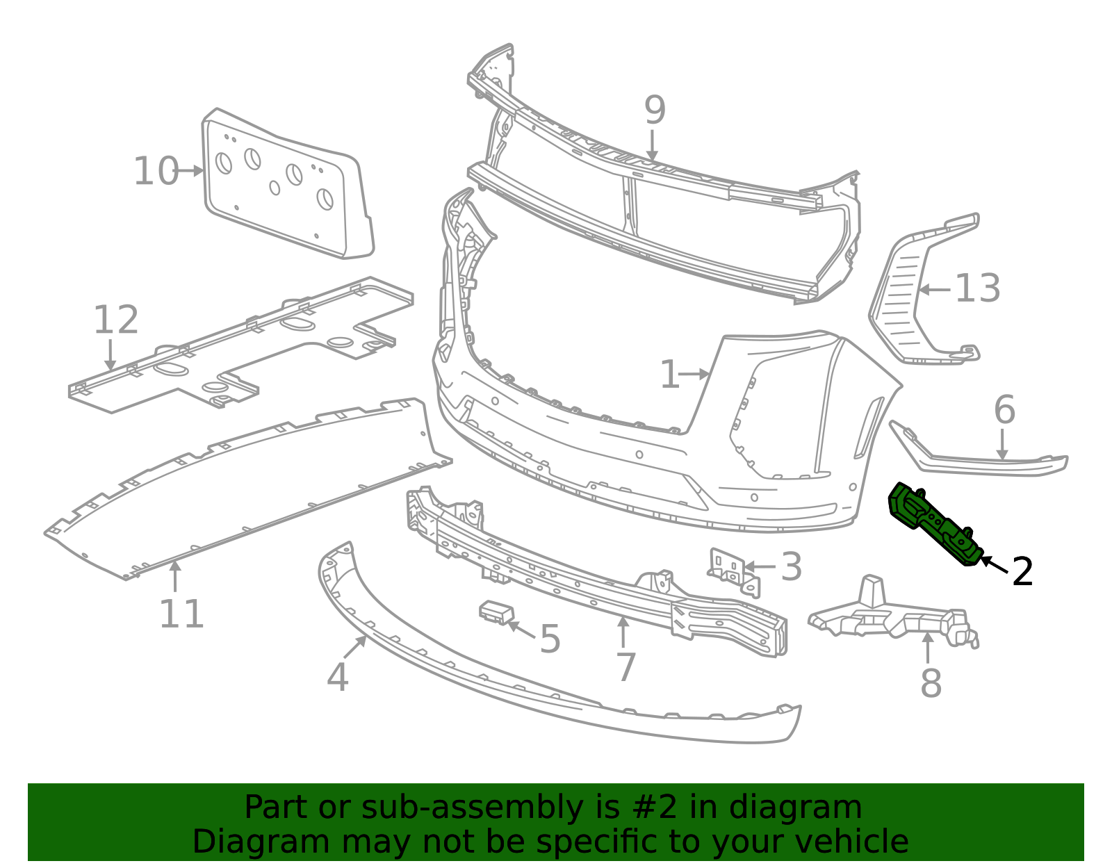 2023-2026 Cadillac Driver Side Front Bumper Fascia Guide 85655389 GM ...