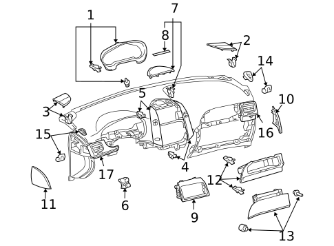 Instrument Panel Components for 2005 Toyota Sienna #0