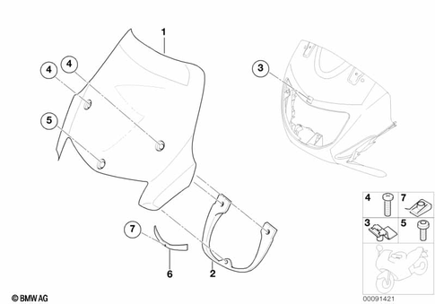 Motorcycle Trim Section, Windshield for 2000 BMW-Motorrad F 650 GS Dakar #3