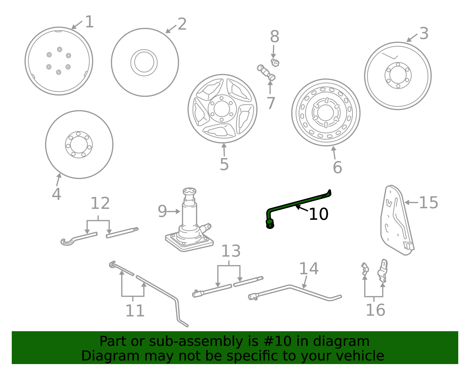09150-AD020 - Spare Tire Hoist Wrench - 1995-2004 Toyota Tacoma