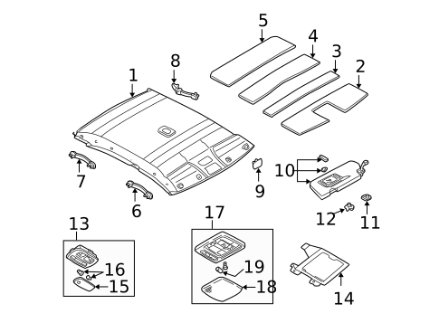Interior Trim - Roof for 2000 Nissan Maxima #1