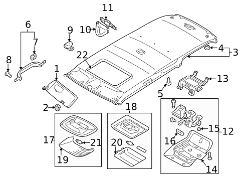 Interior Trim - Roof for 2002 Mitsubishi Montero Sport #0