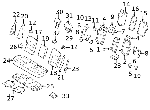 Rear Seat Components for 2010 Volvo V70 #0