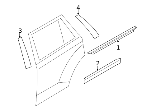 Exterior Trim - Rear Door for 2013 Lincoln MKX #0
