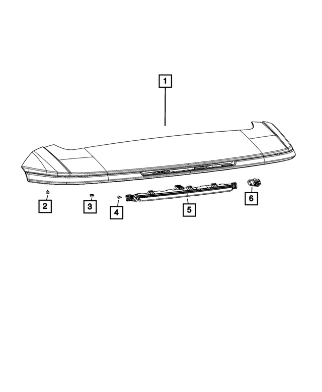 68544409AD - Exterior Ornamentation: Liftgate Spoiler for Jeep: Grand Cherokee L Image